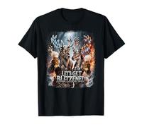 Let's get Blitzened Funny Viking Warrior Reindeer Party tee T-Shirt