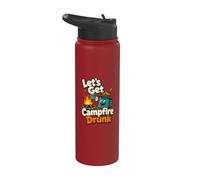 Let's Get Campfire Drunk Funny Camping Humor Stainless Steel Insulated Water Bottle