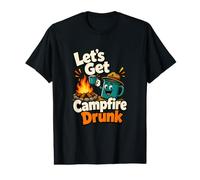 Let's Get Campfire Drunk Funny Camping Humor Value Graphic T-Shirt