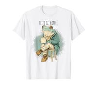 Let's Get Coffee Frog Illustration Calm Animal Character T-Shirt
