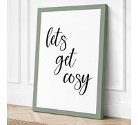 Let's Get Cosy Minimalist Canvas Wall Art Print 36x24 Inch | Ready to Hang, Gallery Wrapped, Fade-Resistant Inks, Securely Packaged, UK Made