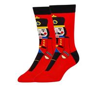 Let's Get Cracking Funny Christmas Novelty Socks Nutcracker Toy Soldier Design Festive Crew Socks, 2 Pairs, Christmas Theme, Stocking Filler