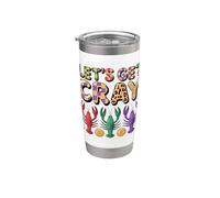 Let's Get Cray Mardi Gras Crawfish Celebration Stainless Steel Insulated Tumbler