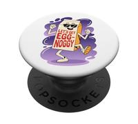 Let's Get Egg-Noggy Funny Egg Nog Pun Drink Christmas PopSockets Adhesive PopGrip