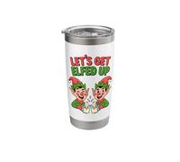 Lets Get Elfed Up Holiday Humor Funny Christmas Drinking Elf Stainless Steel Insulated Tumbler