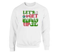 Let's Get Elfed Up Mens SweatShirt Funny Festive Christmas Jumper Graphic Gift Sweat White - Large