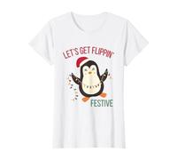 Let's Get Flippin Festive Penguin Christmas Funny Cute T-Shirt