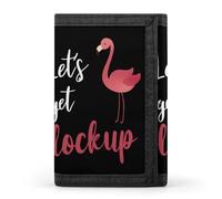 Let's Get Flock Up Flamingo Funny Trifold Wallet RFID Blocking Front Pocket Wallets with ID Window Gifts for Men Women