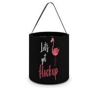 Let's Get Flock Up Flamingo Halloween Candy Bag Pumpkin Tricking Or Treating Tote Easter Eggs Bucket Best Party Gifts