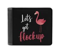 Let's Get Flock Up Flamingo Men's Wallet Bifold RFID Blocking Wallet Slim Billfold Pocket with Card Holders for Women
