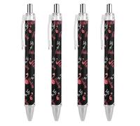 Let's Get Flock Up Flamingo Retractable Ballpoint Pen Black Ink 0.5mm Ball Point Pens Smooth Writing Accessories For Note Taking