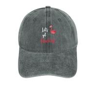 Let's Get Flock Up Flamingo Vintage Baseball Cap Golf Dad Hats Adjustable SnapBack Cap for Men Women Sports Outdoor