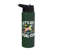 Let's Get Foal-Ish Horse Rainbow Stainless Steel Insulated Water Bottle