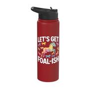 Let's Get Foal-Ish Horse Rainbow Stainless Steel Insulated Water Bottle