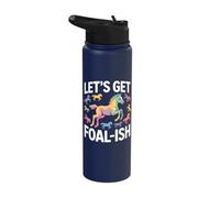 Let's Get Foal-Ish Horse Rainbow Stainless Steel Insulated Water Bottle