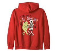 Let's Get Halloweird Frog Skeleton Fun Zip Hoodie