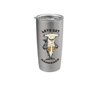 Lets Get Hammered Funny Hammerhead Shark Beer Drinking Stainless Steel Insulated Tumbler