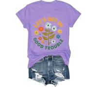 Lets Get in Good Trouble Shirt Women Men Social Justice T-Shirt Get in Good Trouble Tee Tops Light Purple