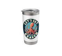Let's Get Kraken Fun Octopus Nautical Humor Stainless Steel Insulated Tumbler