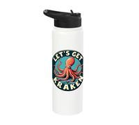 Let's Get Kraken Fun Octopus Nautical Humor Stainless Steel Insulated Water Bottle