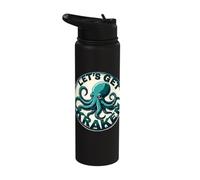 Let's Get Kraken Nautical Sea Octopus Stainless Steel Insulated Water Bottle