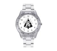 Let's Get LIT Christmas Tree Men's Watches Stainless Steel Watch Strap Analog Quartz Watch Business Wristwatches