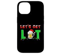 Let's Get Lit Drinking Santa Hat Christmas Lights Funny Case for iPhone 14