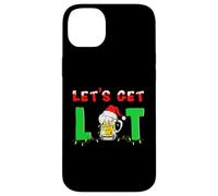 Let's Get Lit Drinking Santa Hat Christmas Lights Funny Case for iPhone 14 Plus