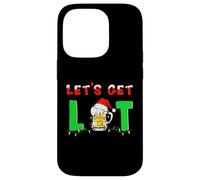 Let's Get Lit Drinking Santa Hat Christmas Lights Funny Case for iPhone 14 Pro