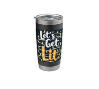 Let's Get Lit Festive Holiday Lights Stainless Steel Insulated Tumbler