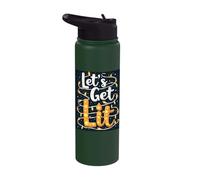 Let's Get Lit Festive Holiday Lights Stainless Steel Insulated Water Bottle