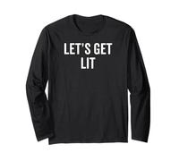Let's Get Lit Funny Christmas Party Alcohol Joke Mens Womens Long Sleeve T-Shirt