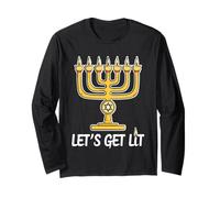 Let's Get Lit Funny Happy Hanukkah Long Sleeve T-Shirt