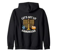 Let's Get Lit Menorah Hanukkah Zip Hoodie