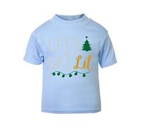 Let's get lit Short Sleeve Cotton Kids t Shirt, 2-3 Years, Pastel Blue