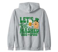Let's Get Mashed Sud Spud St Patrick’s Day Irish Potato Puns Zip Hoodie