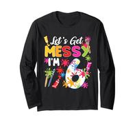Let's Get Messy I'm 6 Year Old Bday Artist 6th Art Party Long Sleeve T-Shirt