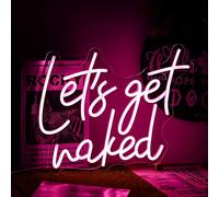 Let's Get Naked Neonschild, dimmbar, pinkes Neonlicht, Get Naked Neonschilder für Wanddekoration, angetrieben durch USB-Wörter, LED-Lichter für Schlafzimmer, Thanksgiving, Weihnachten (39.9x30 cm)