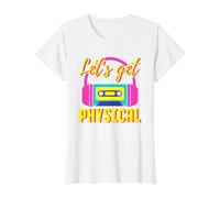Let's Get Physical 80s Costume Party Halloween Retro Workout Value Graphic T-Shirt, Women, White, XL