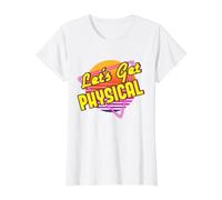 Let's Get Physical 80s Costume Party Retro Eighties Workout Value Graphic T-Shirt, Women, White, M