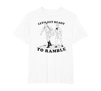 Let's Get Ready to Ramble - Funny Rambling Vintage T-Shirt, Men's Big and Tall, White, 2X Tall