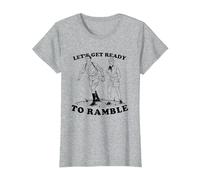 Let's Get Ready to Ramble - Funny Rambling Vintage T-Shirt, Women, Heather Grey, Medium