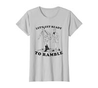 Let's Get Ready to Ramble - Funny Rambling Vintage T-Shirt, Women, Silver Grey, Small