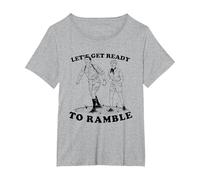 Let's Get Ready to Ramble - Funny Rambling Vintage T-Shirt, Women's Plus, Heather Grey, 1X
