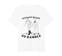 Let's Get Ready to Ramble - Funny Rambling Vintage T-Shirt, Women's Plus, White, 2X