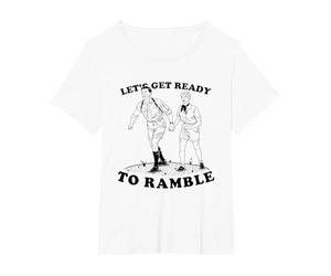 Let's Get Ready to Ramble - Funny Rambling Vintage T-Shirt, Women's Plus, White, 2X