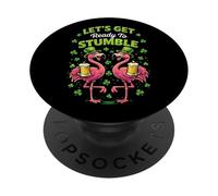 Let's Get Ready To Stumble Flamingo Party St. Patrick’s Day PopSockets Adhesive PopGrip