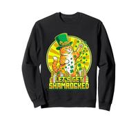 Let's Get Shamrocked Kaiju Cat Retro Japanese Poster Art Sweatshirt