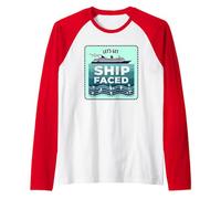 Let's Get Ship Faced Cruise Vacation Party Humor Raglan Baseball Tee, Men, Red/White, M