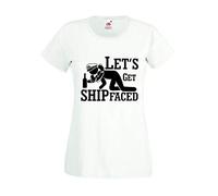 Let's Get Ship Faced - Funny Humour Nautical Bachelorette Party T-Shirt - Bride Tshirt - Hen Tee - Wedding Gift Sizes S - XXL (Small, White)